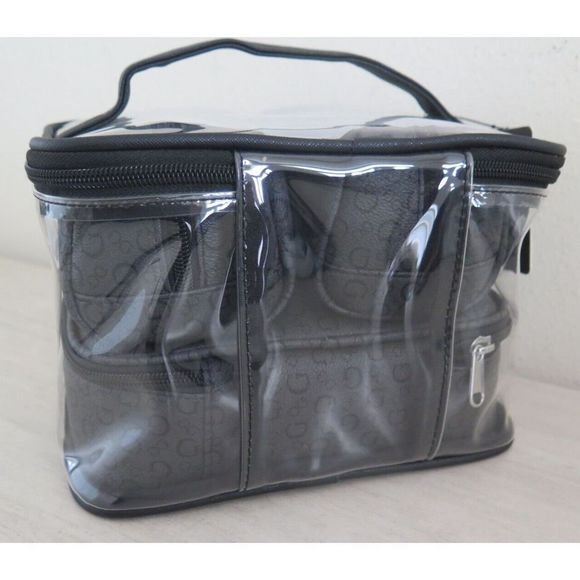 Guess V7200494 Black Gray Coal 4-Piece Cosmetic Junction Travel Bag Set $88+ - Picture 6 of 7